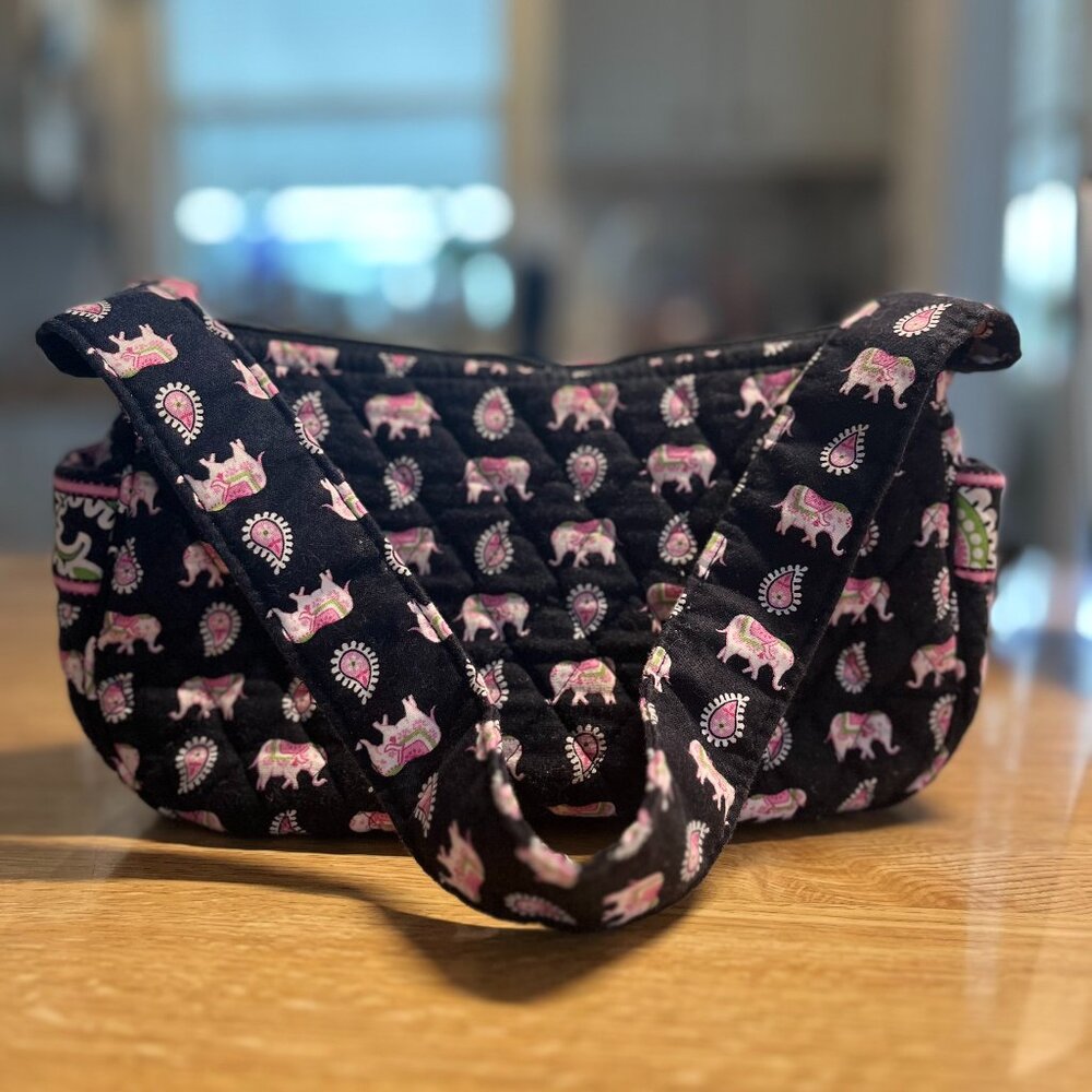 Vera Bradley RETIRED Pink Elephants small handbag